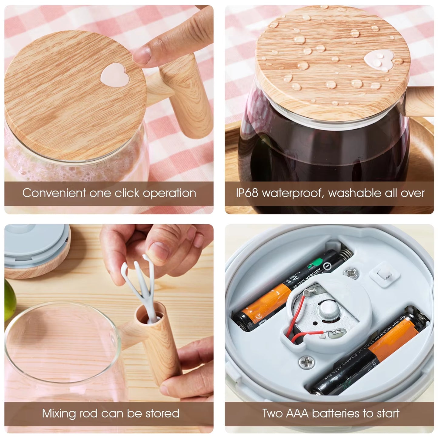 400ML Self Stirring Mug 7000RPM Electric High Speed Mixing Mug with Waterproof Automatic Mix Cup for Coffee Milk Protein Powder