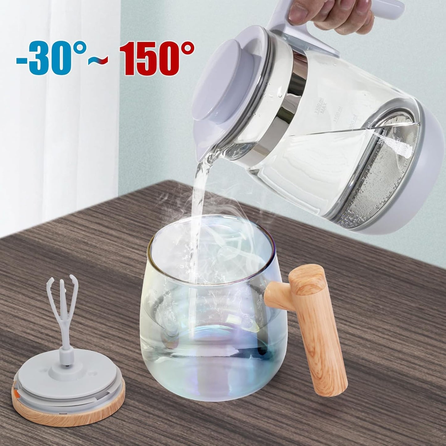 400ML Self Stirring Mug 7000RPM Electric High Speed Mixing Mug with Waterproof Automatic Mix Cup for Coffee Milk Protein Powder